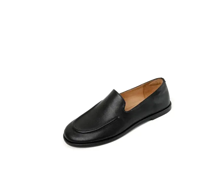 binfenxie NEW Autumn Women Loafers Genuine Leather Shoes for Women Round Toe Low Heel Women Pumps Retro Soft Shoes Women